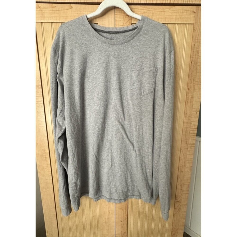 Free Fly‎ Men's Bamboo Long Sleeve Pocket Tee Light Gray Size XXL